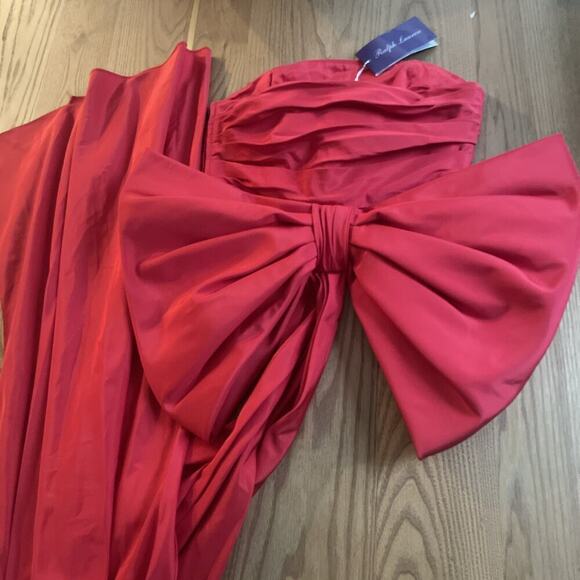 Ralph Lauren Collection Silk Red Bow Train Faille Blouse Bustier Top Corset $3k - Picture 12 of 16